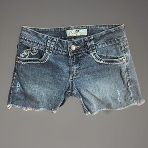 Jolt sz 7 Festival Frayed Daisy Duke Cutoffs Booty Denim Jean Shorts